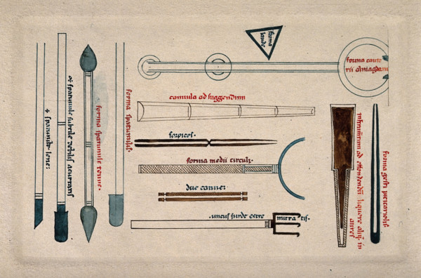Surgical instruments, mainly cannulae and spatulas. Creator: Unknown.