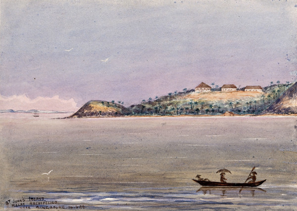 Singapore: the quarantine station on St  John's Island, 1879. Creator: John Edmund Taylor.