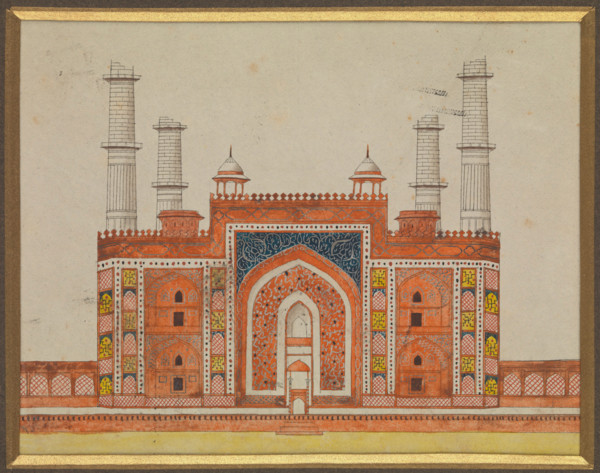 Sikandra, near Agra, Uttar Pradesh: gateway to the mausoleum..., (between 1820 and 1829?). Creator: Unknown.