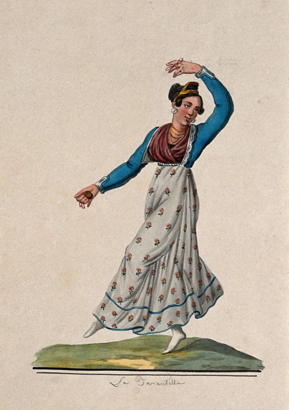 A young woman dancing the tarantella. Creator: Unknown.