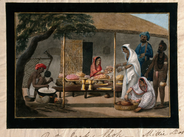 India: a pastry cook's shop, (between 1800 and 1899?). Creator: Unknown.