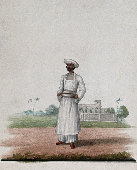 A servant carrying a serving dish, (between 1800 and 1899?). Creator: Unknown.