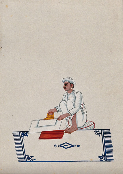A servant ironing clothes, (between 1800 and 1899?). Creator: Unknown.