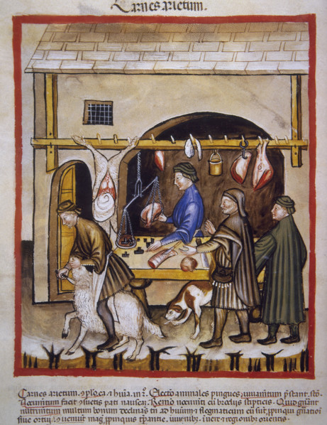 Butchering sheep, 14th century.  Creator: Unknown.