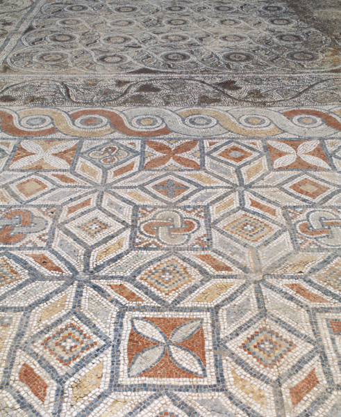 Roman mosaics on the floor, Terrace Houses, Ephesus, Anatolia, Turkey, Roman (1999).  Creator: Unknown.