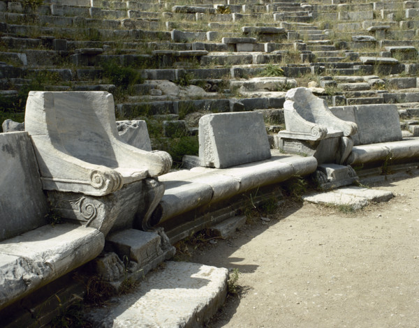 Leader seat, Theatre, Priene, Ionia, Anatolia, Turkey, 1999. Creator: Unknown.