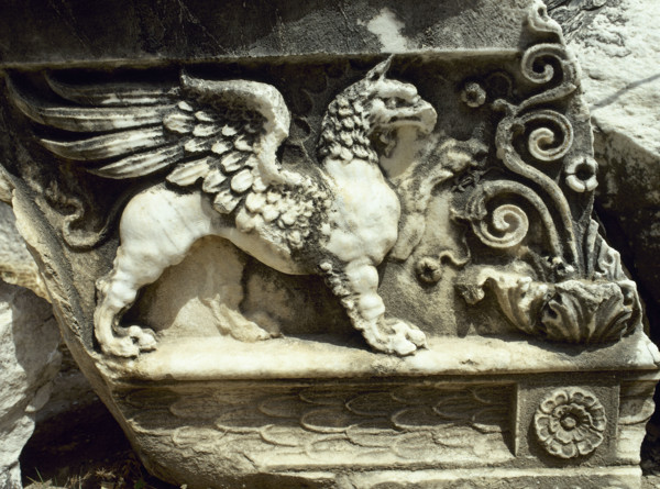 Relief of Griffin, Sanctuary of Apollo of Didyma, Temple of Apollo, Anatolia, Turkey, 1999. Creator: Unknown.