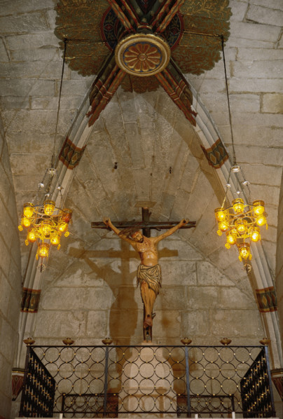 Crucified Christ, Church of the Virgin Mary, Verdu, Catalonia, Spain, 13th century?, (1999).  Creator: LTL.