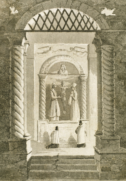 Chapel built in carved salt, Wieliczka Salt Mine, Krakow, Poland, 19th century. Creator: Unknown.