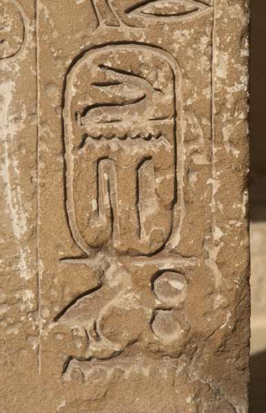 Hieroglyphic writing relief - cartridge, Saqqara, Egypt, Old Kingdom (2015). Creator: Unknown.