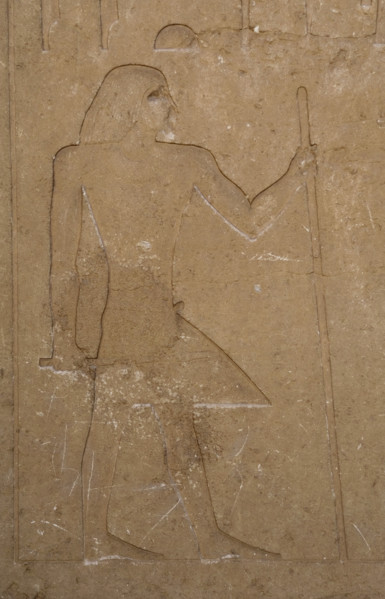 Relief showing deceased, Mastaba of Ti, Egypt, 5th Dynasty, Old Kingdom, 2003. Creator: Unknown.