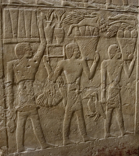 Offering bearers relief, Mastaba of Kagemni, Saqqara, Egypt, Old Kingdom, 2350 BC (2003). Creator: Unknown.