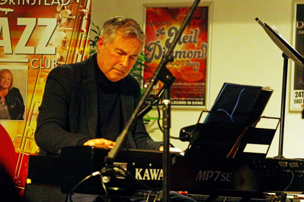 Adrian York, Paul Higgs Quartet, East Grinstead Jazz Club, Chequer Mead Theatre, West Sussex, 2025. Creator: Brian O'Connor.