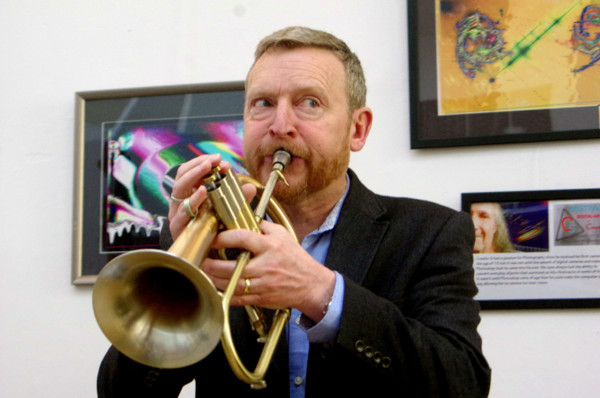 Stuart Henderson, Stuart Henderson Quartet, Clocktower Cafe Jazz Club, Croydon, London, April 2025. Creator: Brian O'Connor.