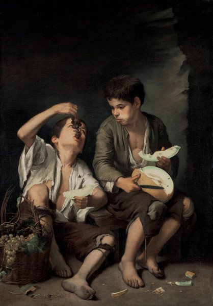 Children Eating Grapes and a Melon, c1645. Creator: Murillo, Bartolomé Estebàn (1617-1682).