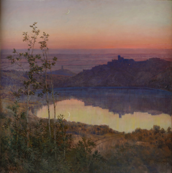 Speculum Dianae - Lake Nemi, 1909. Creator: Coleman, Enrico (1846-1911).