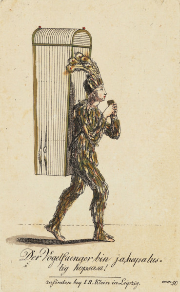Papageno. Costume design for the Opera "The Magic Flute" by W. A. Mozart, 1793. Creator: Richter, Johann Salomo (1761-1798).