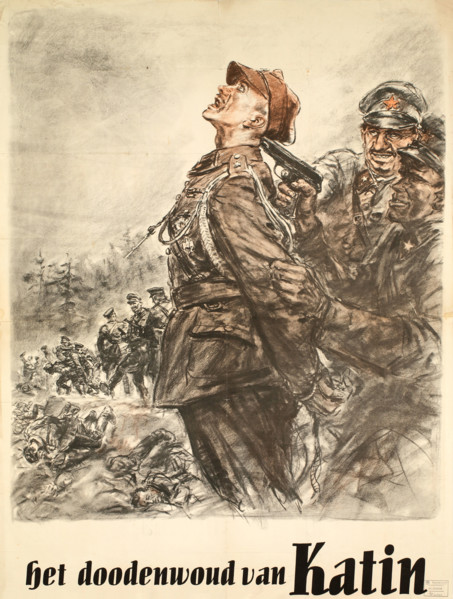 Katyn, the forest of death. Nazi propaganda poster, 1943. Creator: Matejko, Theo (1893-1946).