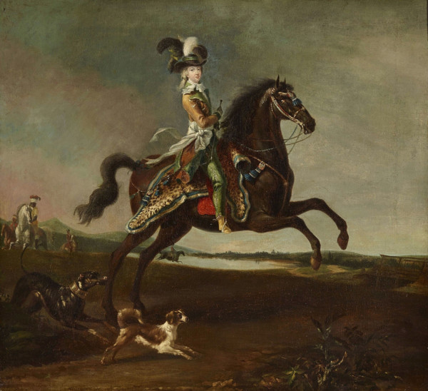 Equestrian Portrait of Marie Antoinette (1755-1793), Archduchess of Austria and Queen of..., 1783. Creator: Brun de Versoix, Louis-Auguste (1758-1815).