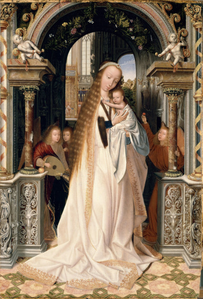 Madonna and Child with Angels, c1509. Creator: Massys, Quentin  .