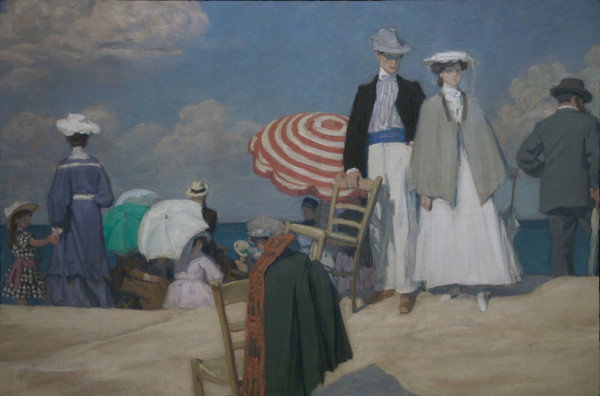 La Plage de Cabourg (Cabourg Beach), 1910. Creator: Prinet, René François Xavier (1861-1946).