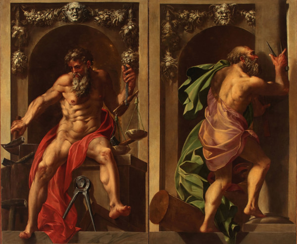 Pythagoras and Euclid, 1545. Creator: Mazzola Bedoli, Girolamo (c. 1500-1569).