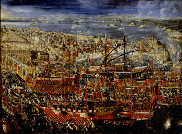 The Triumphant return of Doge Francesco Morosini to Venice, Early 18th century. Creator: Piazza, Alessandro (1652-1727).