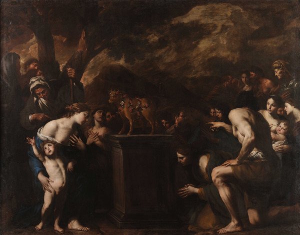 The Adoration of the Golden Calf, 1645-1650. Creator: Vaccaro, Andrea (1604-1670).