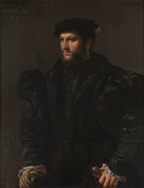 Portrait of a Gentleman in Black (Girolamo de Vincenti?), 1535. Creator: Girolamo da Carpi (Girolamo Sellari) (1501-1556).