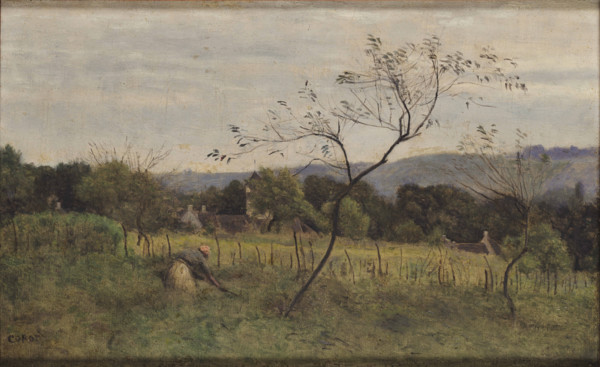Landscape with a Peasant Woman, 1861. Creator: Corot, Jean-Baptiste Camille (1796-1875).