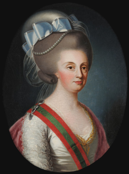Portrait of Queen Maria I of Portugal (1734-1816), 1780s. Creator: Troni, Giuseppe (1739-1810).