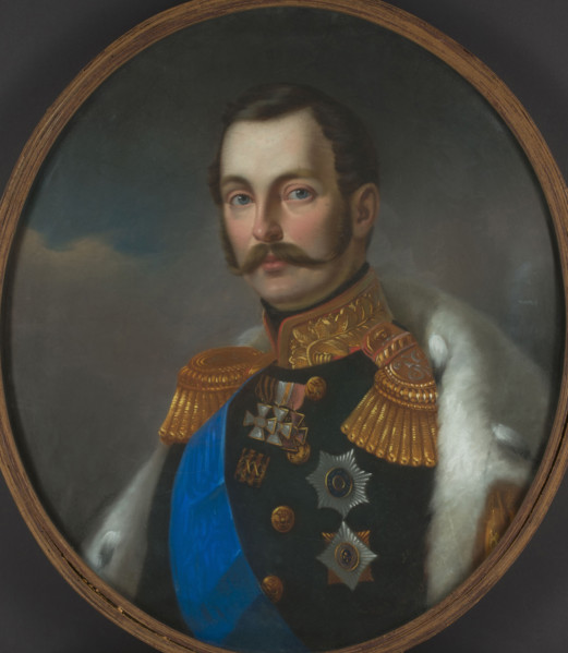 Portrait of Emperor Alexander II (1818-1881), 1856. Creator: Maleszewski, Tytus (1827-1898).