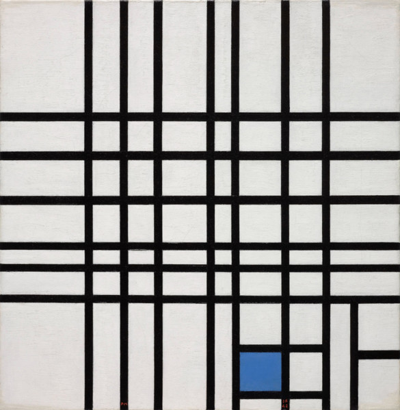 Composition No. 12 with Blue, 1936-1942. Creator: Mondrian, Piet (1872-1944).