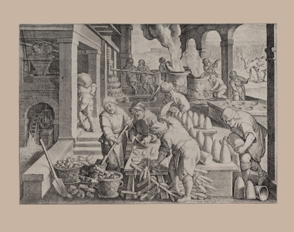 The first sugar refinery in Antwerp, Early 17th century. Creator: Galle, Theodor (1571-1633).