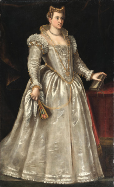 Portrait of Archduchess Eleanor of Austria (1534-1594), Duchess of Mantua. Creator: Vicentino, Andrea (c. 1542-1617).