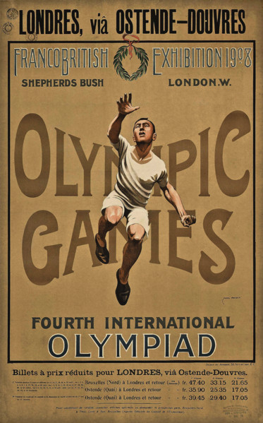 Fourth International Olympiad. London 1908, via Ostend or Dover!, 1908. Creator: Johnson, Alfred Edwin (1879-?).