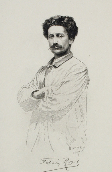 Self-portrait, 1887. Creator: Rops, Félicien (1833-1898).