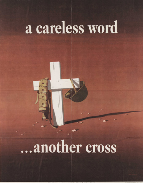 A careless word ...another cross, 1943. Creator: Atherton, John (1900-1952).