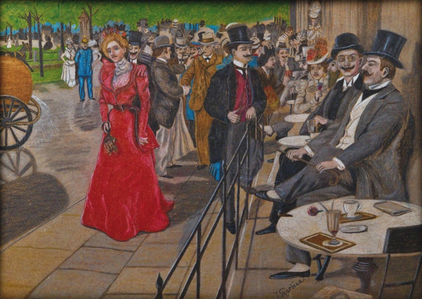 Café Kranzler - Unter den Linden in Berlin, c1890. Creator: Skarbina, Franz (1849-1910).