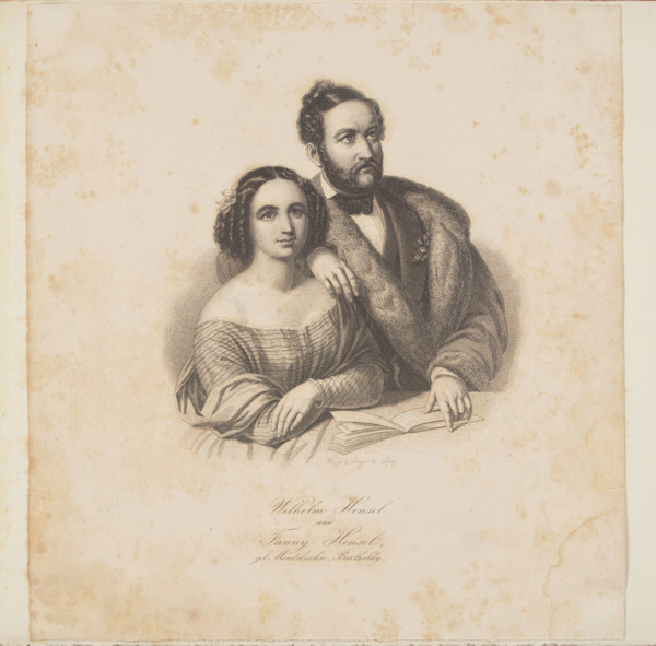 Composer Fanny Hensel, née Mendelssohn Bartholdy, and her husband, Wilhelm Hensel, 1846. Creator: Singer, Johann Paul (1823-?).