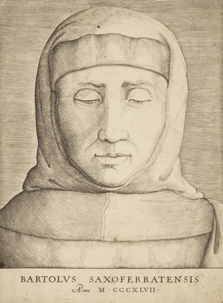 Portrait of Bartolus de Saxoferrato (1313-1357). Creator: Vico, Enea (1523-1567).
