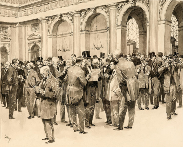 In the trading hall of the Vienna Stock Exchange. Creator: Hey, Paul (1867-1952).