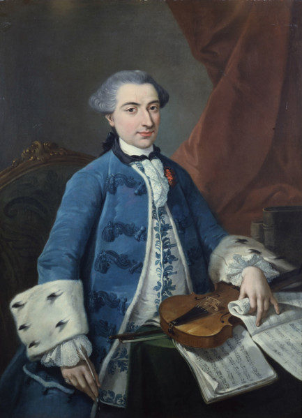 Portrait of the violinist and composer Gaetano Pugnani 1731-1798) , c1765. Creator: Anonymous.