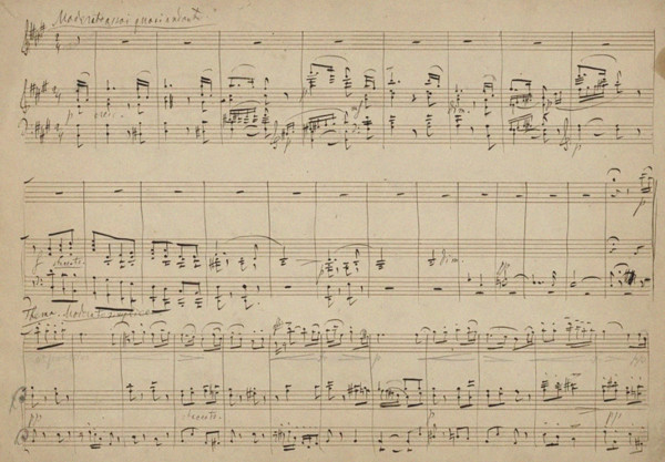 Autograph manuscript of the Variations on a Rococo Theme in A major, Opus 33, 1877. Creator: Tchaikovsky, Pyotr Ilyich (1840-1893).