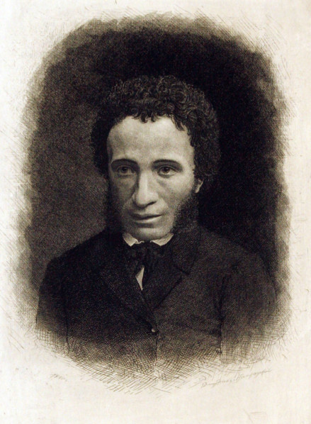 Portrait of the poet Alexander Sergeyevich Pushkin (1799-1837), 1880. Creator: Dmitriev-Kavkazsky, Lev Evgrafovich (1849-1916).