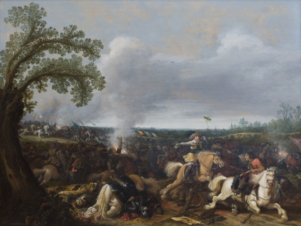 King Gustav II Adolf of Sweden (1594-1632) at the Battle of Lützen on 16 November 1632, 1634. Creator: Asselijn, Jan (ca 1610-1652).