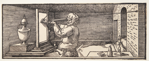 Draughtsman drawing a vase, 1525. Creator: Dürer, Albrecht (1471-1528).
