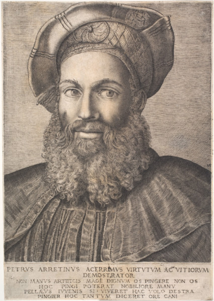 Portrait of Pietro Aretino, First quarter of 16th century. Creator: Raimondi, Marcantonio (c. 1480-c. 1534).