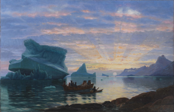 Midnight at the coast of Greenland, 1872. Creator: Rasmussen, Carl (1841-1893).