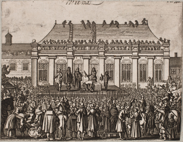 The Beheading of Charles I outside the Banqueting House, Whitehall, London. Creator: Rothgiesser, Christian Lorenzen (?-1659).